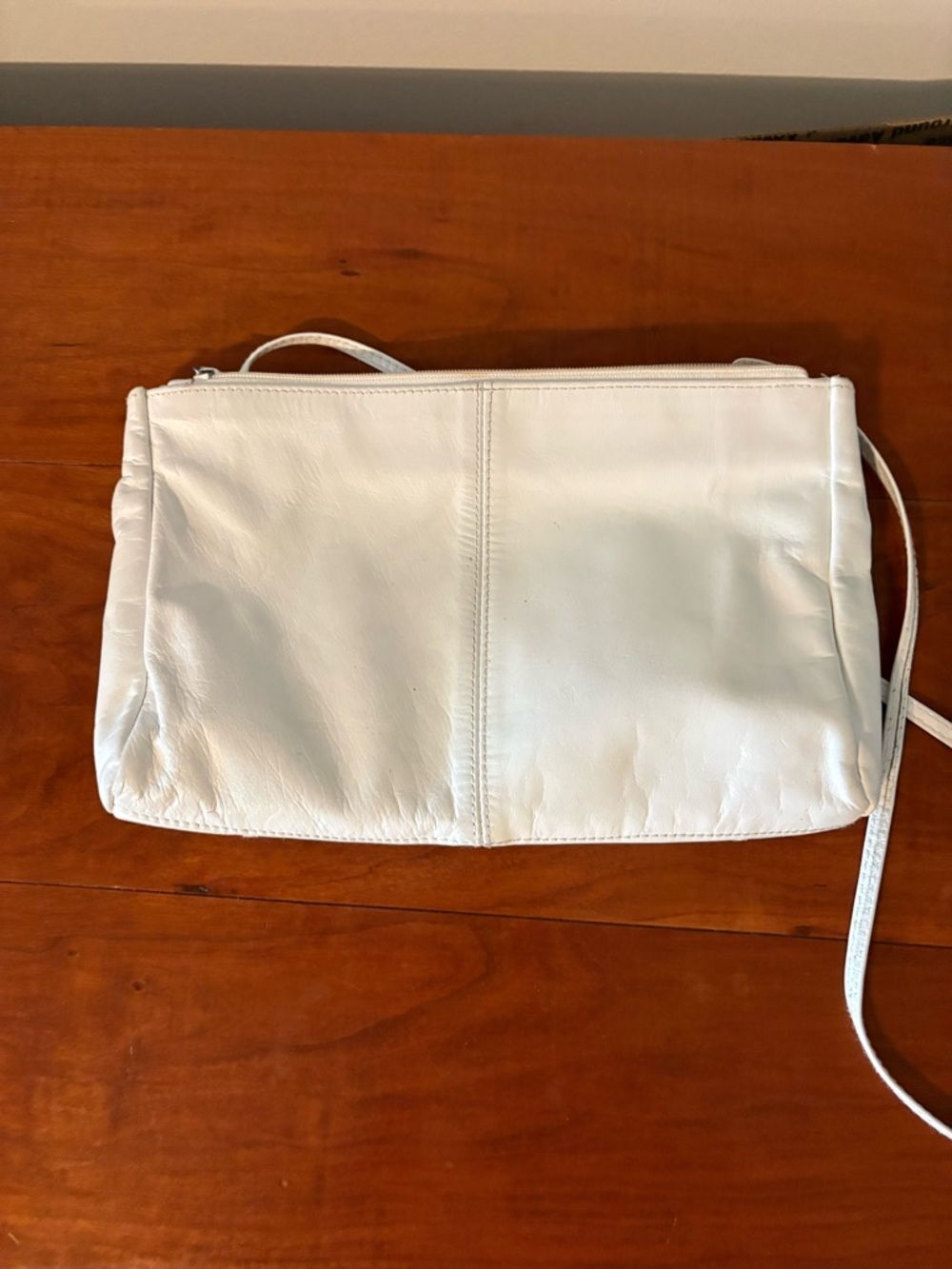 White Leather Y2K Shoulder Bag Baguette Purse - Picture 7 of 9